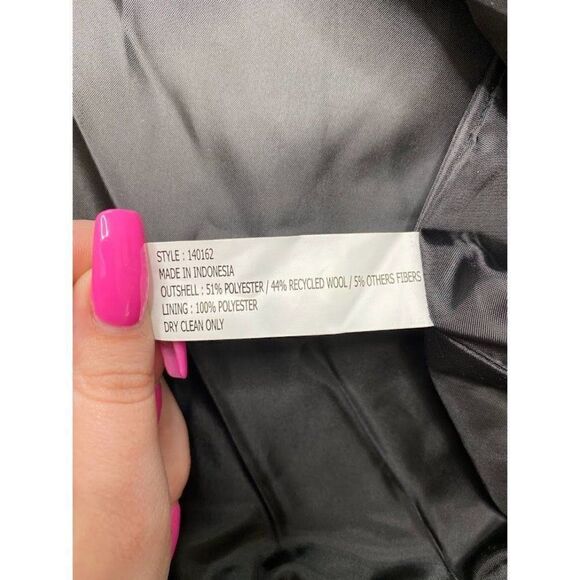 GAP Double-Breasted Peacoat Women's MEDIUM Black Red Buffalo Plaid‎ Pockets NEW - Picture 8 of 9